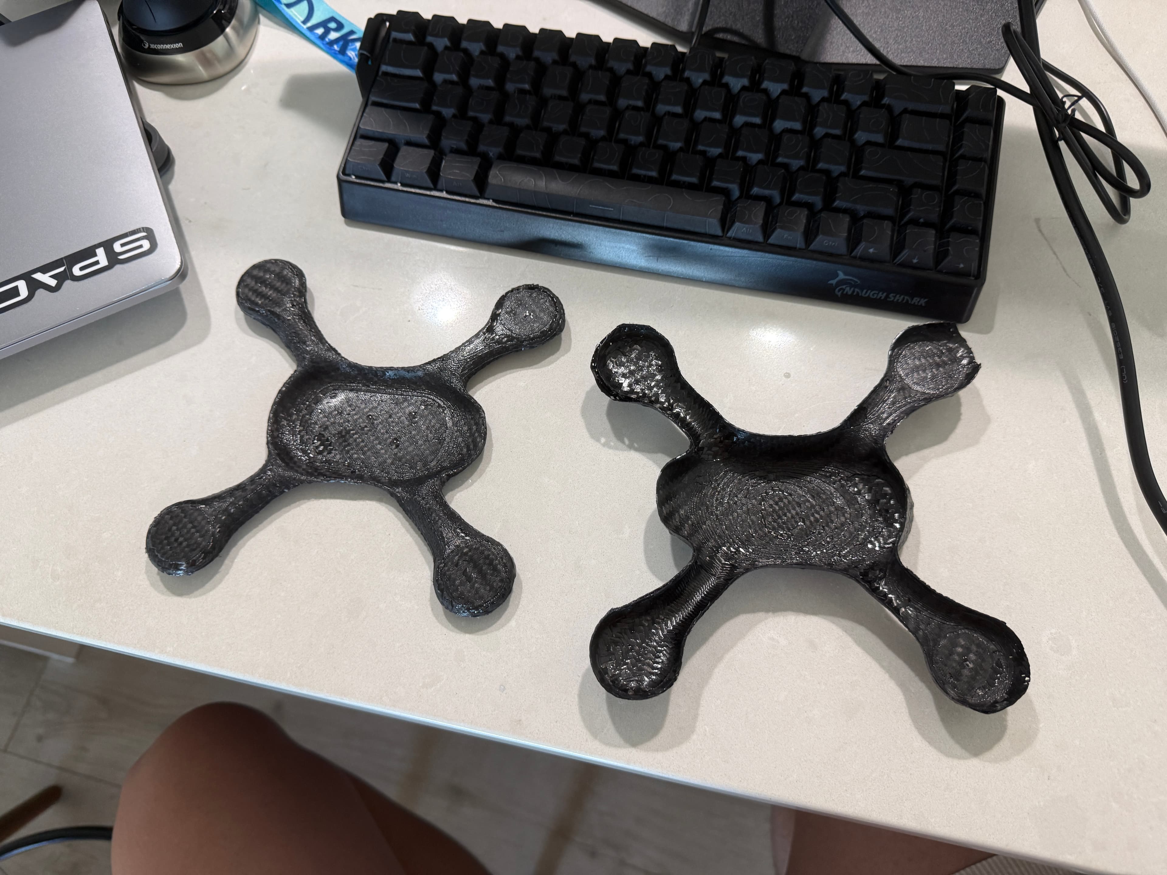 Two chassis iterations side by side